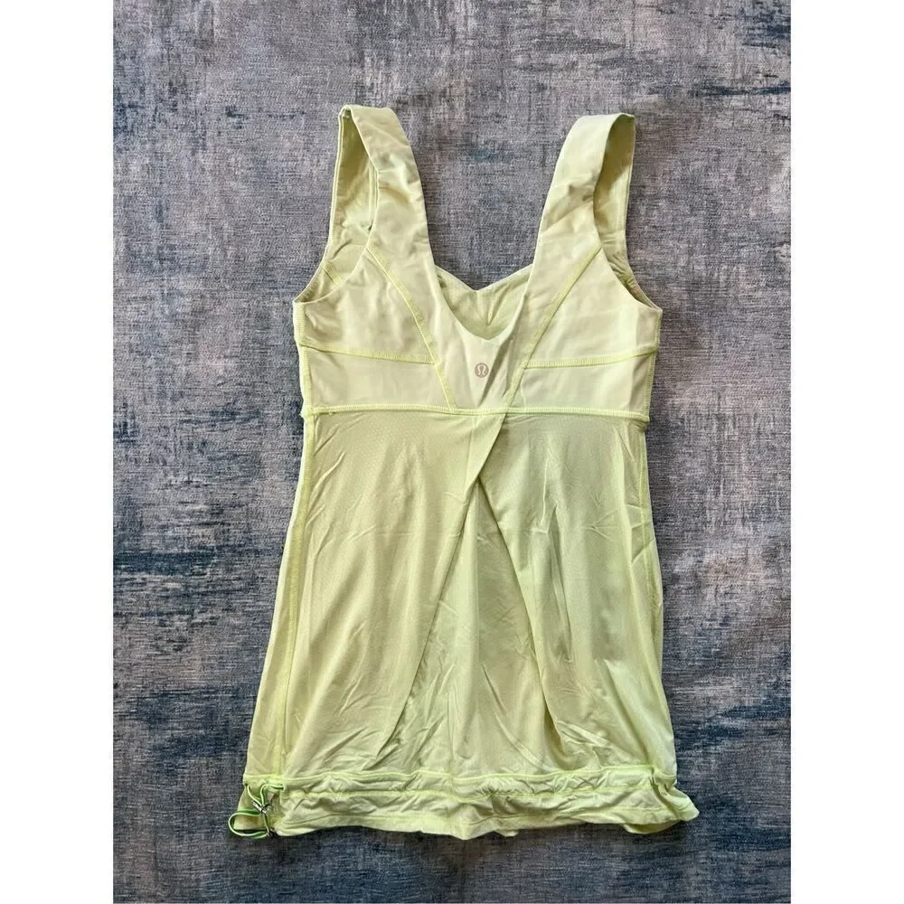 Lululemon Run: Tame Me Tank in Faded Zap Neon Yellow Green Size 4